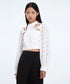 Cut Out Lace Sleeve Blouse